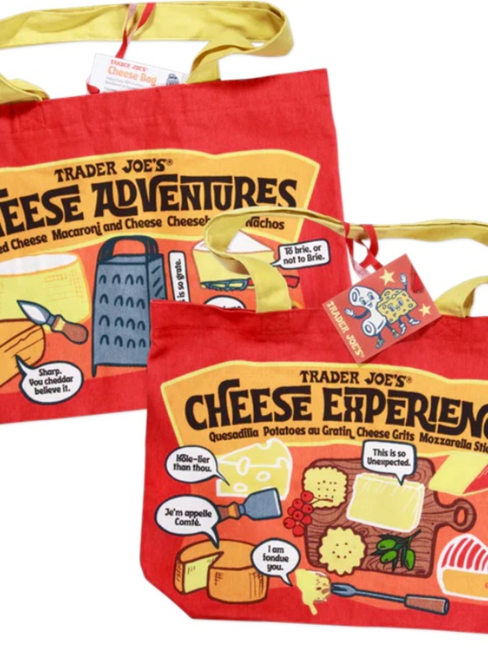 Trader Joe's Cheese Adventures Red Tote Bag